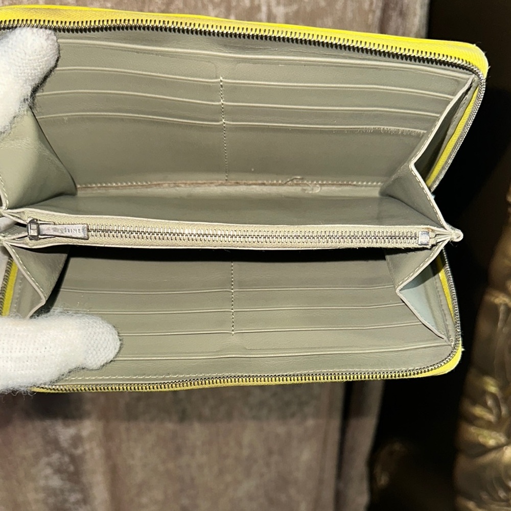 Celine Yellow Leather Women's Wallet - Picture 6 of 7
